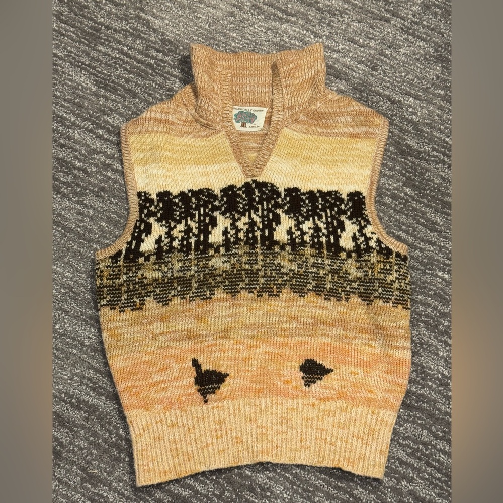 Vintage Arpeja Organically Grown Kids L Sweater Vest 70’s